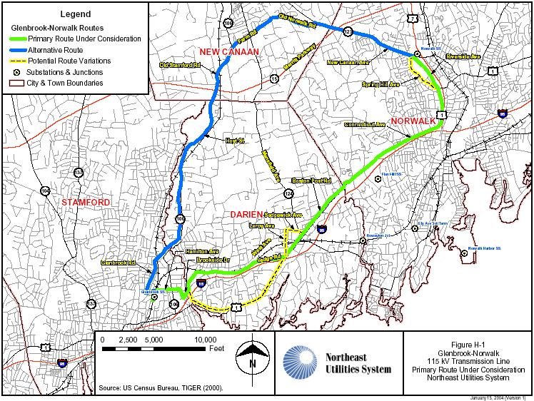 1 Introduction Connecticut Light and Power (CL&P) has proposed to construct two underground 115,000-volt (115-kV) transmission circuits (cable systems) between the Glenbrook and Norwalk Substations