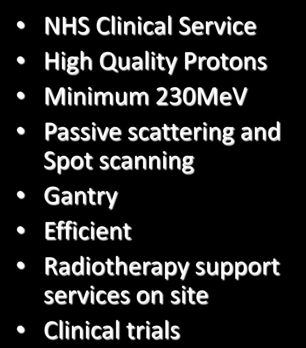 Service Specification NHS Clinical Service High Quality Protons Minimum 230MeV Passive