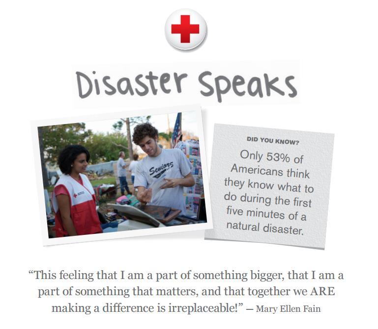 Take it personal! Disaster Speaks is a powerful event that gives you the opportunity to personalize disaster.