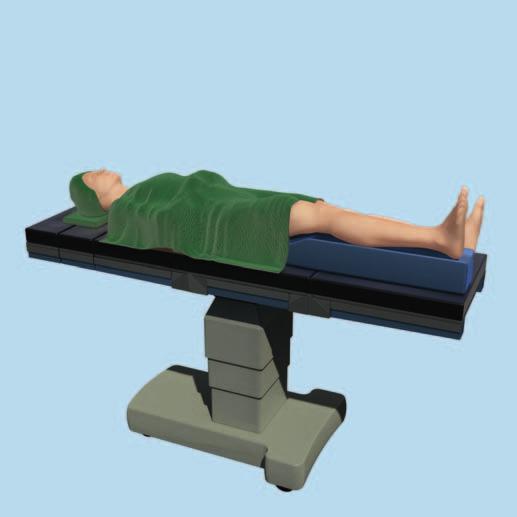 Patient Positioning and Approach 1 Position patient Position the patient supine with a sandbag (bump) underneath the buttock of the affected side.