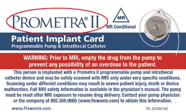 Prometra II Pump Patient ID Card Pump Model