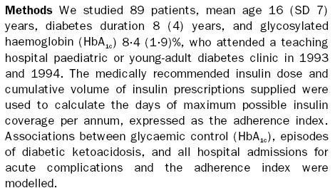 completed and a primary care provider is seen only for insulin prescriptions Ultimately, an issue occurs, such as