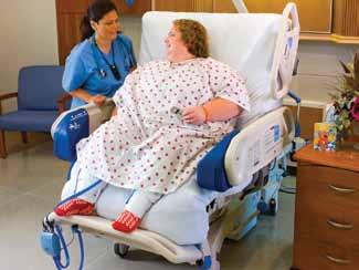 The FlexAfoot retractable foot mechanism allows the bed system to be customized to the patient s height.