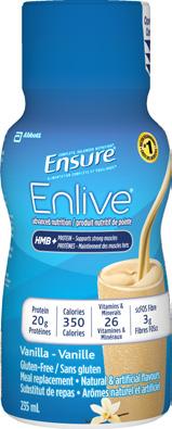 ENSURE ENLIVE Advanced nutrition with 20 g of protein and HMB INDICATIONS FOR USE Ensure Enlive is our most advanced nutrition formulation of all Ensure products.