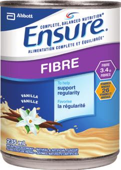 ENSURE FIBRE Complete, balanced nutrition INDICATIONS FOR USE Ensure Fibre is a fibre-containing liquid formula for people who can benefit from dietary fibre.