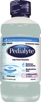 PEDIALYTE Oral rehydration solution for all ages Now with zinc INDICATIONS FOR USE Pedialyte is specially formulated to help prevent dehydration in children and adults by restoring nutrients lost
