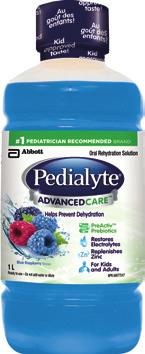 PEDIALYTE ADVANCEDCARE TM Oral rehydration solution for all ages INDICATIONS FOR USE Pedialyte AdvancedCare TM is specially formulated to help prevent dehydration in children and adults by restoring