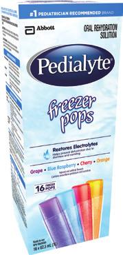 PEDIALYTE Freezer Pops Oral rehydration solution for all ages INDICATIONS FOR USE Pedialyte is specially formulated to help prevent dehydration in children and adults by restoring nutrients lost