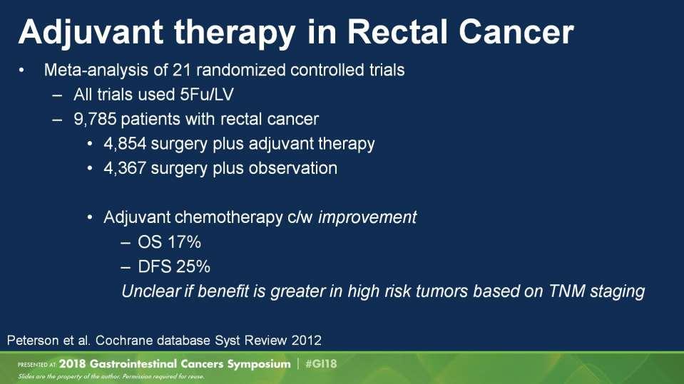 Adjuvant therapy in Rectal Cancer Presented By