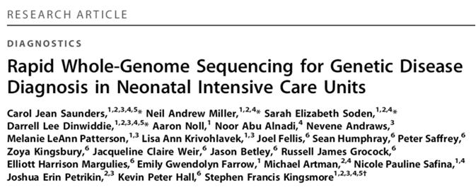 The use of WGS in the NICU provided differential diagnoses