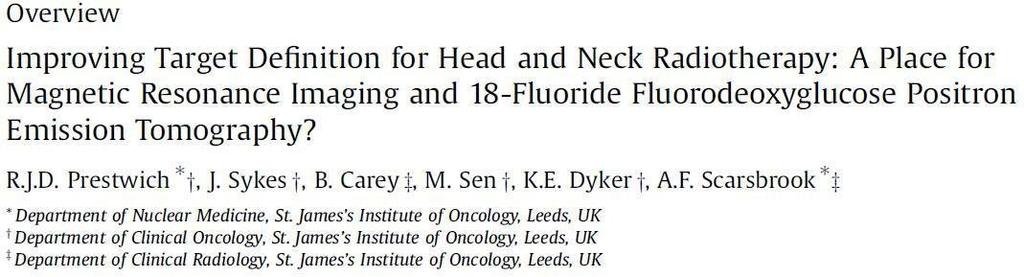 upon target definition for head and neck radiotherapy