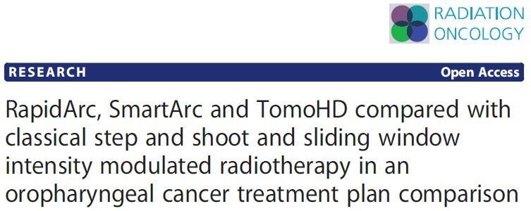 2013 Backround: Radiotherapy techniques have evolved rapidly over the last decade with the introduction of Intensity Modulated RadioTherapy (IMRT) in different forms.