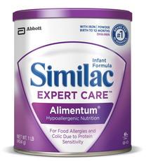 Similac Expert Care Alimentum Hypoallergenic Infant Formula with Iron A nutritionally complete, hypoallergenic formula for infants, including those with colic symptoms due to protein sensitivity.