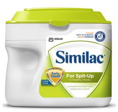 Similac For Spit-Up Infant Formula with Iron A nutritionally complete milk-based formula with added rice starch to help reduce frequent spit up.