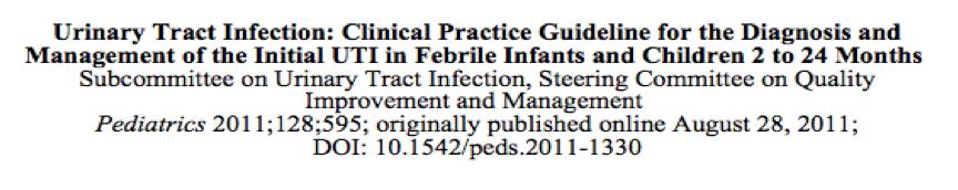 After first febrile UTI in this age group VCUG not routinely recommended unless the US reveals abnormalities The recommendations