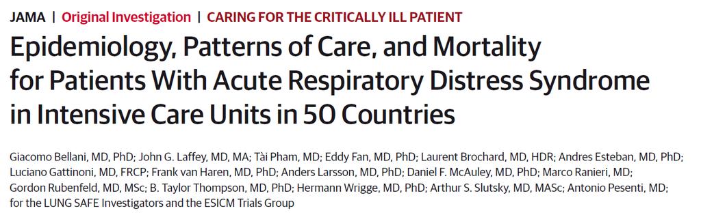 459 ICUs from 50 countries 3022 patients (10.