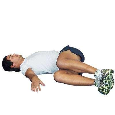 Rest 30s between Lateral Leg Rolls - Feet Up Lie on the floor