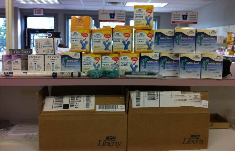 Examples of Waste in Diabetes Supplies through Mail Order Liberty Medical testing supplies. Wasteful! They send too much to the patient without them requesting it!
