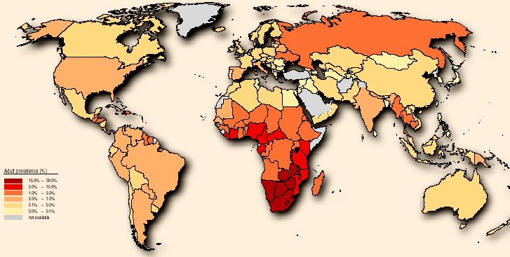 Global Prevalence of HIV infection: 36.