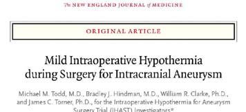 in neurological outcomes for hypothermia during aneurysm surgery Trend toward an increase in cardiovascular and
