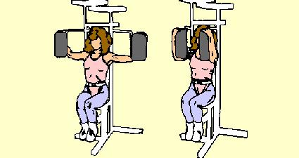 9) Inner Pec Press on Inner Pec Machine Upper and Inner Pectorals Position yourself comfortably on machine. Keep upper arms high, in line with shoulders.