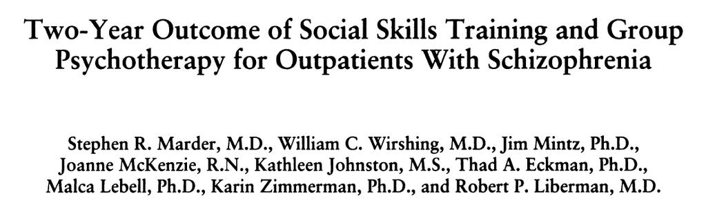 Drugs and Social Skills Training affect different outcomes Drugs