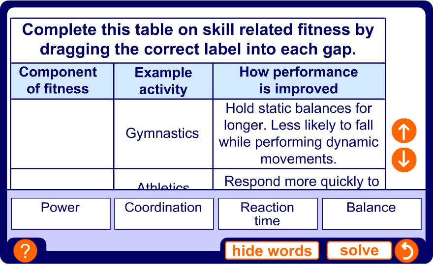 Skill related fitness in