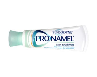FEATURES & BENEFITS SENSODYNE PRONAMEL TOOTHPASTE Sensodyne brand name: trusted and well-known household toothpaste for over 50 years Attractive small packaging: designed to sit on the counter and