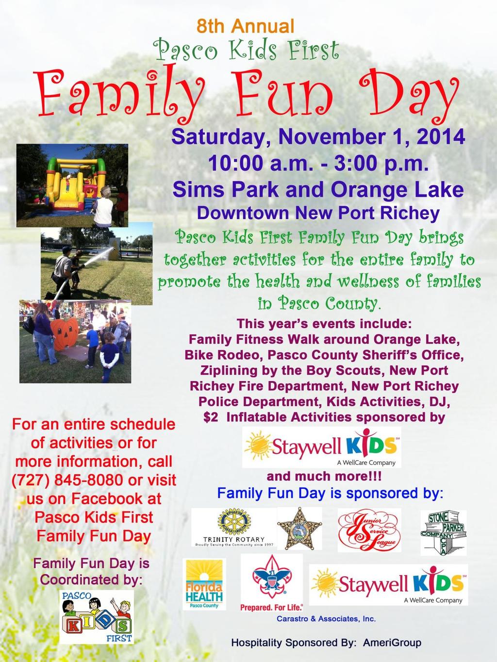 8 th Annual Pasco Kids First Family Fun Day Flier (front)
