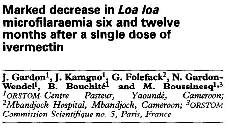 Loa loa: impact of ivermectin on Loa loa infection Baseline assumption: Ivermectin reduces loiasis prevalence and intensity with first treatment round only Mf intensity levels pretreatment Fraction