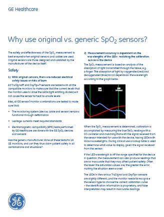 (DOC1285279) White papers Why use original vs generic SpO2 sensors
