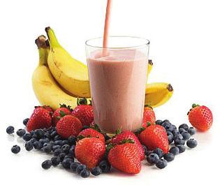 Healthy and Delicious Recipes Wake-up Smoothie Ingredients 1¼ cups orange juice, preferably calcium-fortified 1 banana 1¼ cups frozen berries such as raspberries, blueberries and/or strawberries ½