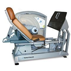 Leg Press The Nautius Leg Press machine involves the quadriceps, hamstrings and gluteus maximus muscles used for moving between seated and standing positions, such as getting in and out of