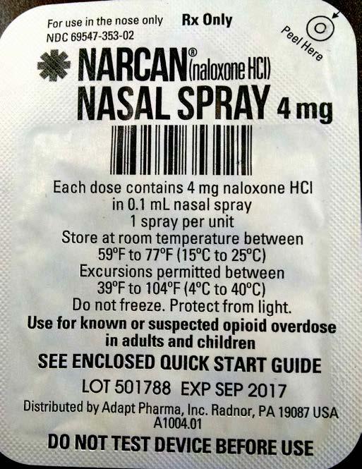 STEP 1. Remove NARCAN Nasal Spray from the box.