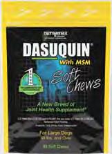 The glucosamine and chondroitin sulfate plus ASU in Dasuquin has been shown Chewable tablets and soft chews with and without MSM for small to medium