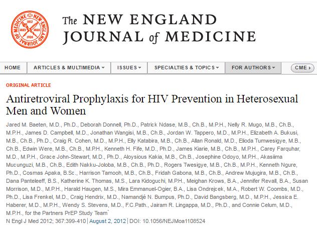 Partners PrEP Study Team 75% HIV risk reduction among heterosexual