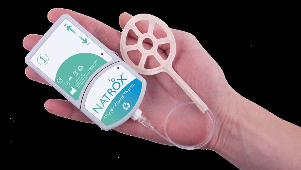 INTRODUCING NATROX NATROX Oxygen Wound Therapy (Inotec AMD Ltd) is an innovative, simple and lightweight device that has been clinically proven to deliver 98% pure humidified oxygen direct to the