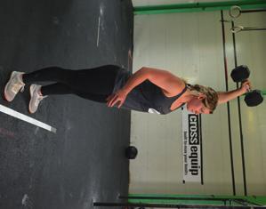 Single Arm alternating Dumbbell Overhead Reverse Lunge: Each lunge begins with