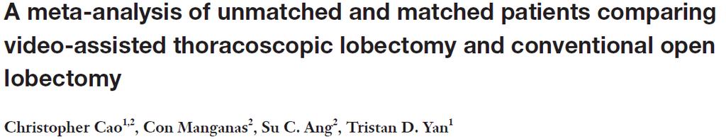 Ann Cardiothorac Surg 2012: 1: 16-23 Meta-analysis of 3 studies with propensity matching Villamizar N, et al.