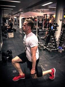 2B. DUMBBELL LUNGE 4 x 15 reps per leg 90 seconds Barbell lunge, Split squat Stand upright holding a dumbbell in