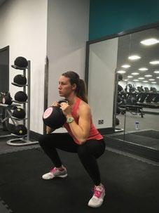 2. GOBLET SQUAT 3 x 8 reps 60 seconds Front squat, Leg press Stand with your legs just wider than shoulder-width