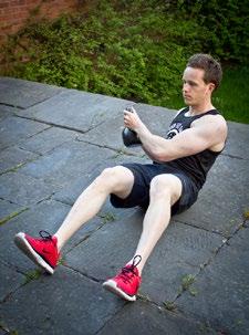 5B. WEIGHTED RUSSIAN TWIST 4 x 8 reps 60 seconds Bodyweight Russian twist Sit on the floor with your knees bent at 90 degrees and your back at 45-60 degrees to the floor, using your abs to hold you