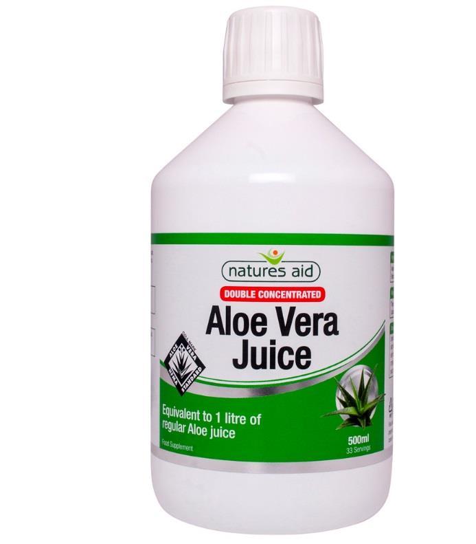 Aloe Vera Why buy Natures Aid? Natures Aid Aloe Vera is double the strength of most others on account of having half the water removed (by a cool temperature filtration to protect the herb).