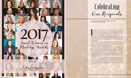 AWARDS PROGRAM PARTNER (EXCLUSIVE SPONSORSHIP 1 AVAILABLE) $30,000 Branding in Top Influential Women in the Meetings Industry feature in print and online Branding in national press release, email