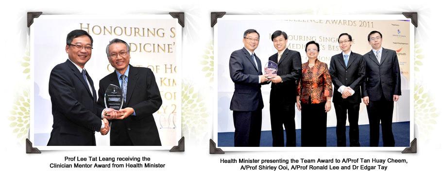 NUH Doctors Win National Medical Excellence Award 2011 Five of our doctors are among the nine winners of this year's National Medical Excellence Award presented by the Ministry of Health.