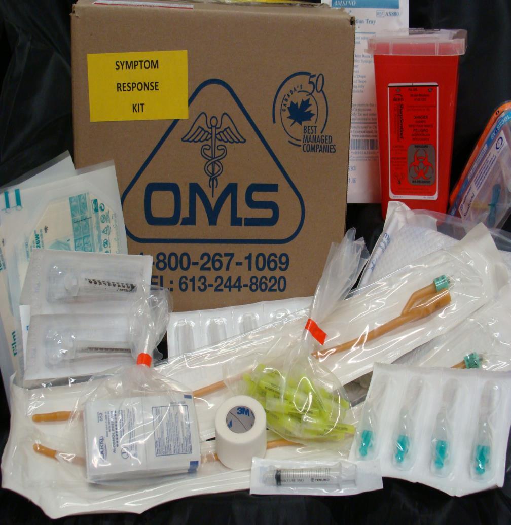 Symptom Response Kit (SRK) Places medications and supplies in the