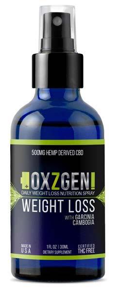 EXTRA POUNDS? WEIGHT LOSS ORAL SPRAY OXZGEN! Hemp Derive CBD Weight Loss 1 oz. Weight Loss gives you the boost healthy weight management needs for success.