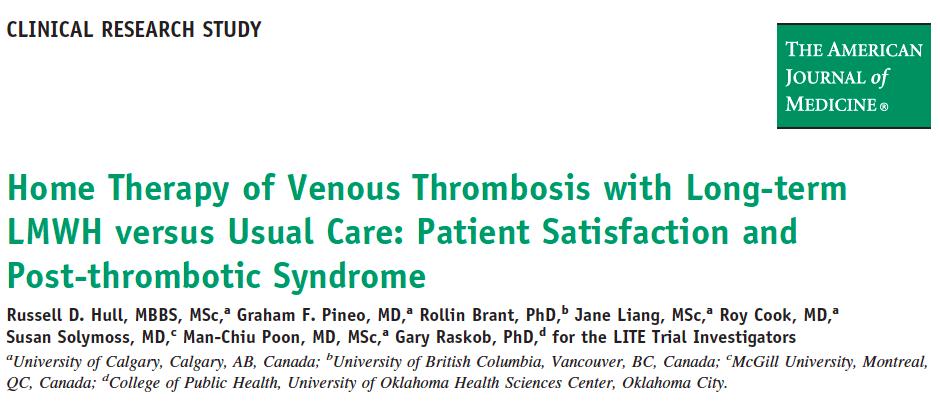 2009 RCT Home-LITE 480 Proximal DVT treated for 3 months Tinzaparine alone vs Tinzaparine + VKA PTS assessment with auto-questionnaire at 3 months: SPT: OR= 0.77 [0.67 0.
