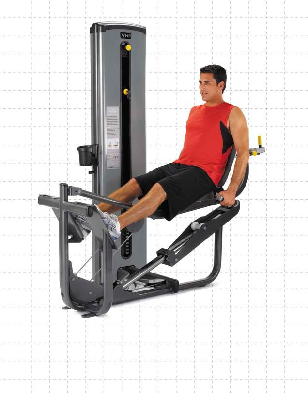 direction of force knee axis knee movement hip axis hip movement The unique pattern of motion in the VR1 Leg Press ensures that the direction of force is above the hip and below the knee for equal