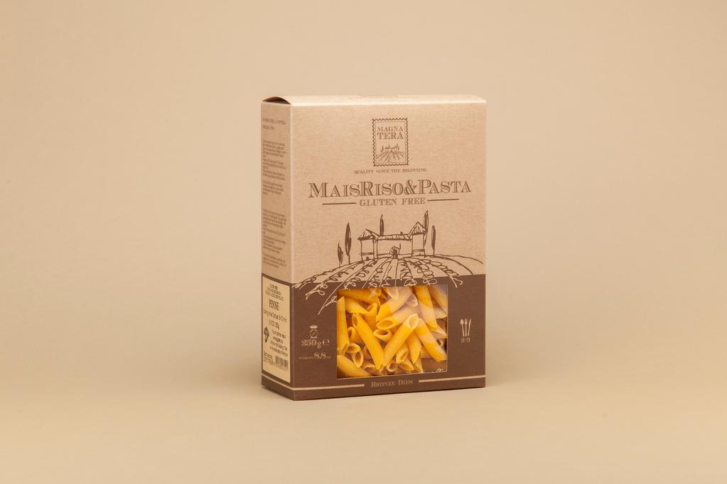 LE CLASSICHE: ORGANIC CORN AND RICE PASTA Organic Corn and Rice flours blended toghether to create a balanced and delicate flavor.